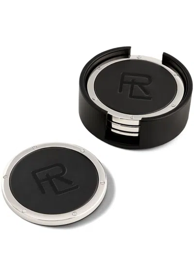 Polo Ralph Lauren Black Leather Coaster Set
