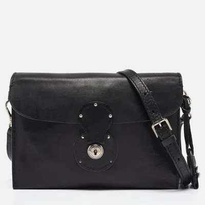 Pre-owned Polo Ralph Lauren Black Leather Ricky Clutch Bag