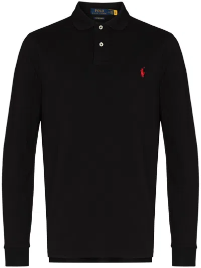POLO RALPH LAUREN BLACK LOGO EMBROIDERED POLO
