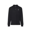 Ralph Lauren Long Sleeve Bear Cardigan With Ribbed Cuffs In Black