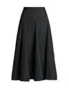 Polo Ralph Lauren Black Midi Skirt With Pleated Design In Black