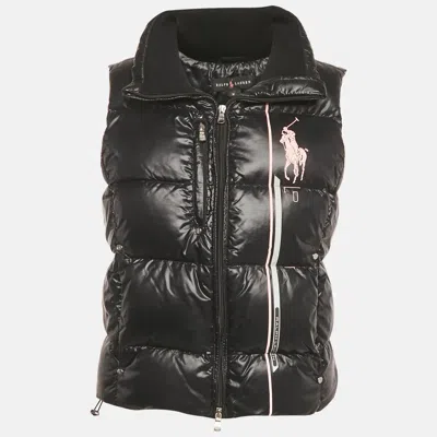 Pre-owned Ralph Lauren Black Printed Synthetic Down Vest M