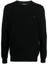 Polo Ralph Lauren Wool Slim Fit Sweater With Logo Embroidery In Black
