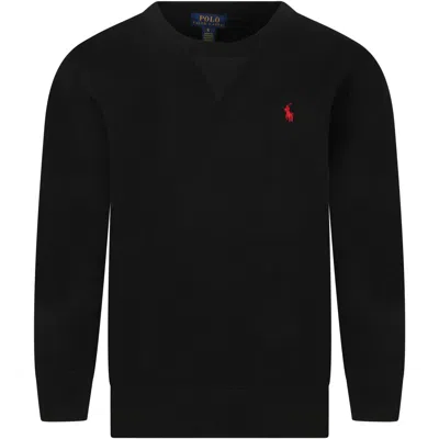 Ralph Lauren Kids' Black Sweatshirt For Boy With Pony Logo