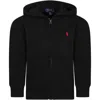 Ralph Lauren Black Sweatshirt For Boy With Pony Logo In Black