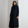 Ralph Lauren Black Watch Plaid Double-breasted Coat In Black