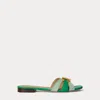 Ralph Lauren Blaike Cross-dyed Canvas Slide Sandal In Green