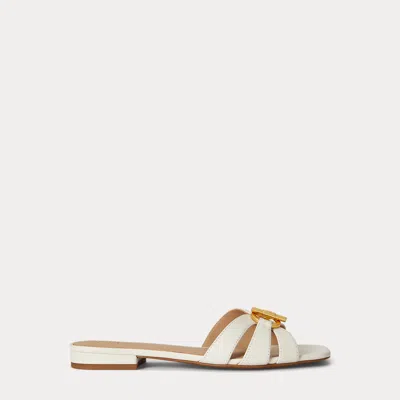 Ralph Lauren Blaike Nappa Leather Slide Sandal In White