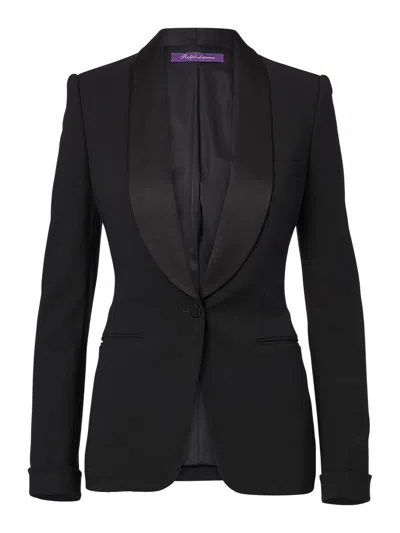 Ralph Lauren Single-breasted Tuxedo Jacket In Black