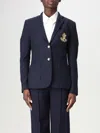 Ralph Lauren Plus Size Jacquard Blazer In Blue