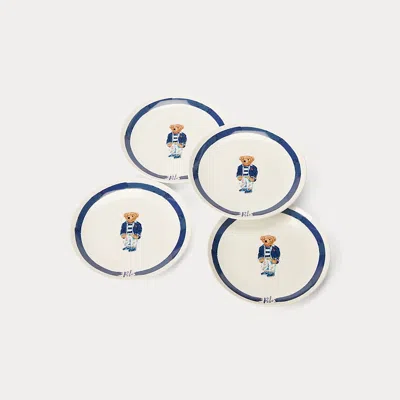Ralph Lauren Blazer Polo Bear Dessert Plate Set In Blue