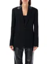 Ralph Lauren Black Lace-up Detailed Blazer In Black