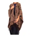 Ralph Lauren Chain-pattern Cape In Brown