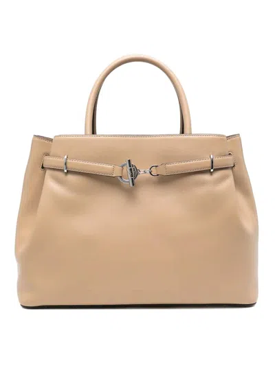 Ralph Lauren Blke Large Satchel Bag In Nude & Neutrals