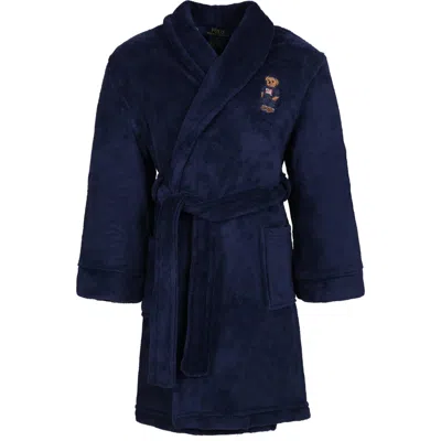 Ralph Lauren Boys Bear Patch Bathrobe in Navy