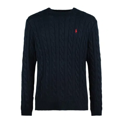 Ralph Lauren Blue Braided Cotton Sweater