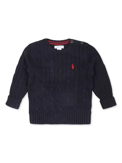 Polo Ralph Lauren Babies' Cable-knit Cotton Jumper In Blue