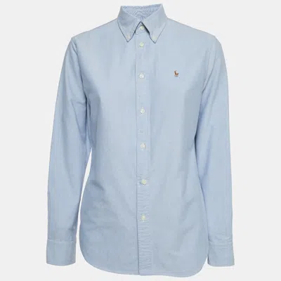 Pre-owned Ralph Lauren Blue Chambray Cotton Long Sleeve Shirt S