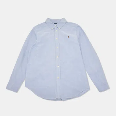Pre-owned Ralph Lauren Blue Cotton Button Down Shirt Size 14-16 Yrs