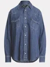 Ralph Lauren Long Sleeve Denim Shirt In Blue