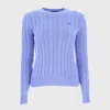 Ralph Lauren Blue Cotton Knitwear In Blue