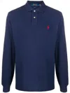 Polo Ralph Lauren Long-sleeved Polo Shirt With Classic Collar In Blue