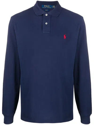 POLO RALPH LAUREN BLUE COTTON POLO SHIRT