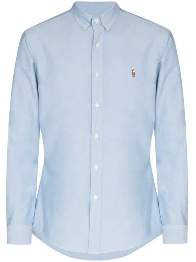 Polo Ralph Lauren Oxford Shirt With Button-down Collar In Blue