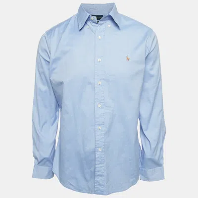 Pre-owned Ralph Lauren Blue Cotton Slim Fit Shirt L
