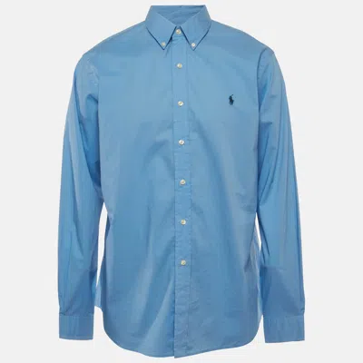 Pre-owned Ralph Lauren Blue Cotton Slim Fit Shirt Xl