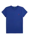 Ralph Lauren Blue Crewneck Logo Embroidery T-shirt In Blue