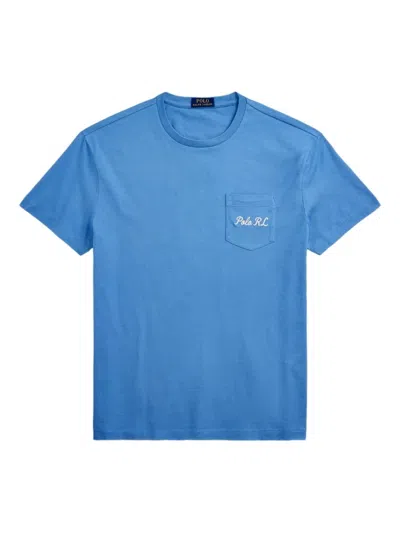 Ralph Lauren Blue Crewneck Logo Print T-shirt