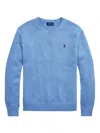 Ralph Lauren Blue Crewneck Logo Sweater In Blue