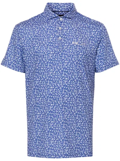 Ralph Lauren Floral-print Polo Shirt In Blue
