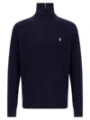 Ralph Lauren Blue Half Zip Sweater In Blue
