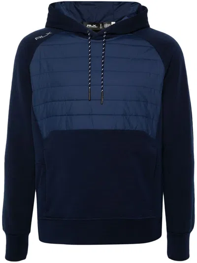 POLO RALPH LAUREN BLUE HYBRIC PANELLED HOODIE