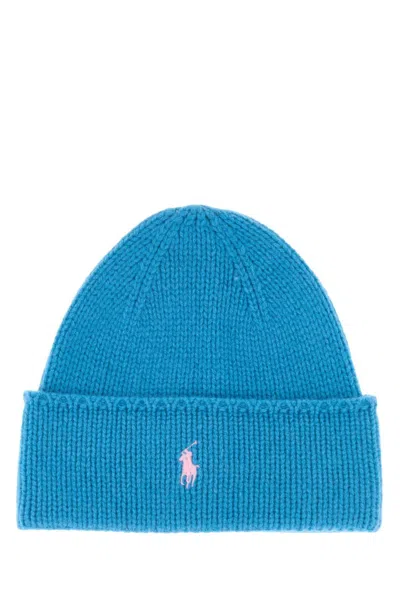 Ralph Lauren Blue Logo Beanie Hat