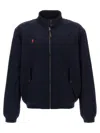 Polo Ralph Lauren Logo Embroidery Bomber Jacket Puffer Jackets Blue In Blue