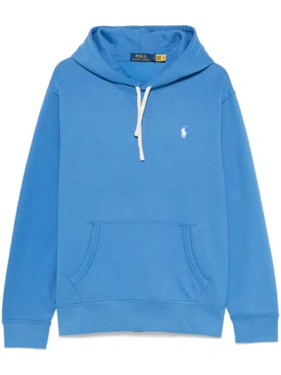 RALPH LAUREN BLUE LONG SLEEVES LOGO HOODIE