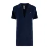 Ralph Lauren Blue Organic Cotton Terry Short Dress In Black