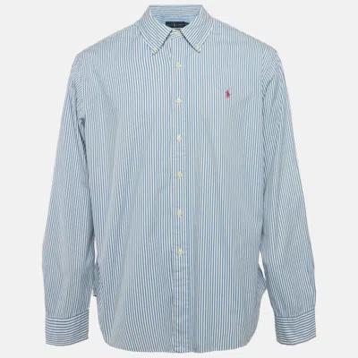 Pre-owned Ralph Lauren Blue Striped Cotton Full Sleeve Shirt Xxl
