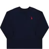 Ralph Lauren Blue T-shirt For Baby Boy With Pony Logo In Black