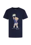 Ralph Lauren Blue T-shirt For Boy With Polo Bear In Blue