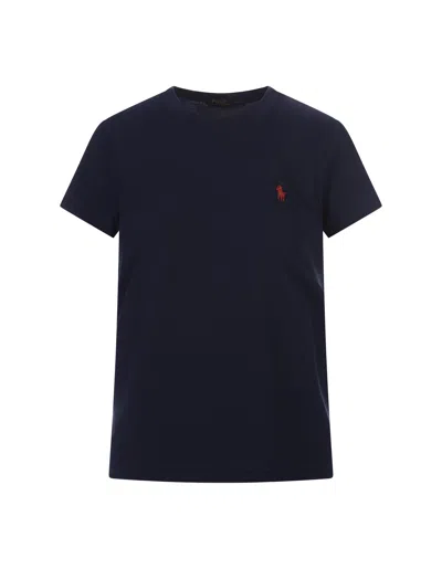 Ralph Lauren Blue T-shirt With Contrasting Pony