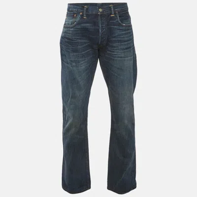 Pre-owned Ralph Lauren Blue Washed Denim Slim Fit Jeans Xl/waist 36"