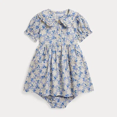 Ralph Lauren Babies'  Blueberry Cotton Shirtdress & Bloomer