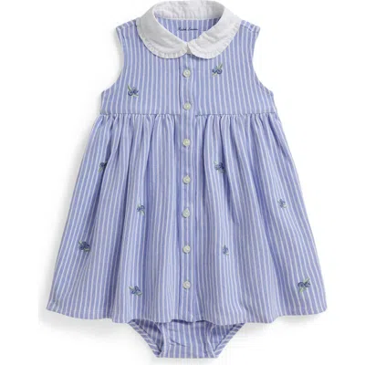 Ralph Lauren Babies'  Blueberry Oxford Cotton Dress & Bloomers Set