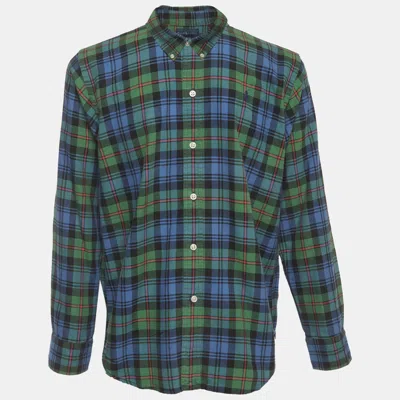 Pre-owned Ralph Lauren Blue/green Checks Cotton Shirt L/14-16yrs