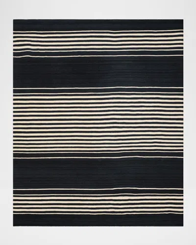 Ralph Lauren Bluff Point Stripe Hand-woven Rug In Black