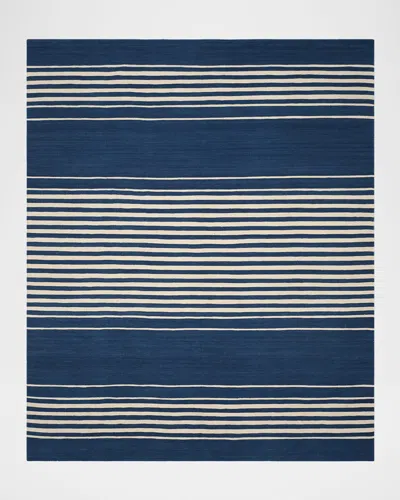 Ralph Lauren Bluff Point Stripe Hand-woven Rug In Blue